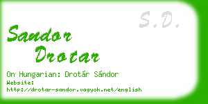 sandor drotar business card