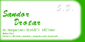 sandor drotar business card